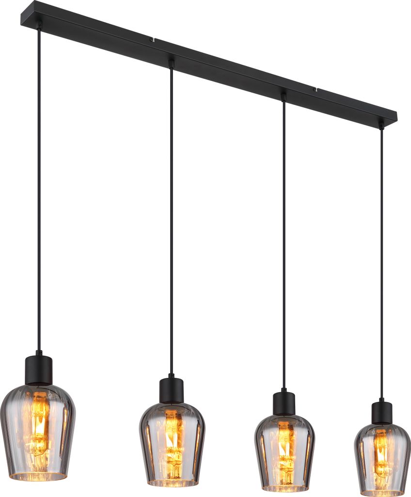 Globo Lighting|Hängeleuchte Metall schwarz matt, 4x E27