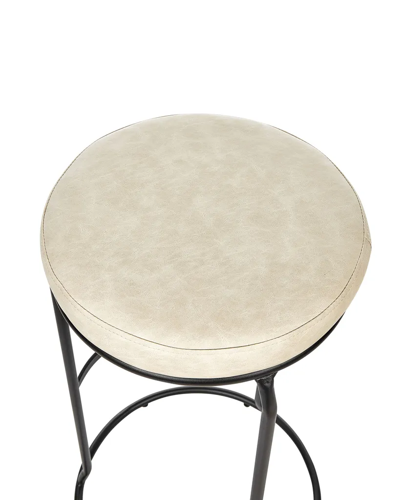 Tabouret de Bar pour Cuisine Ouverte : Confort Beige Clair Beliani - 7