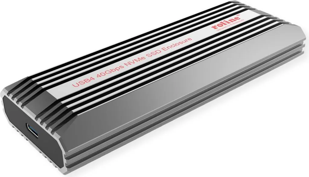 Boîtier ROLINE 16.01.4149 USB4 pour SSD M.2 NVMe 40 Gbit/s en Aluminium