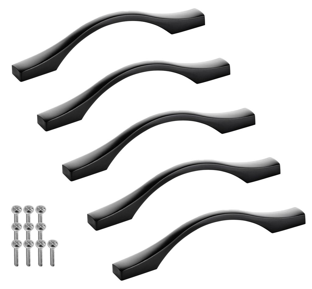 SOTECH Möbelgriff BLACKLINE XV Schrankgriff – Bohrabstand 96 mm, schwarz matt (5 Stück)