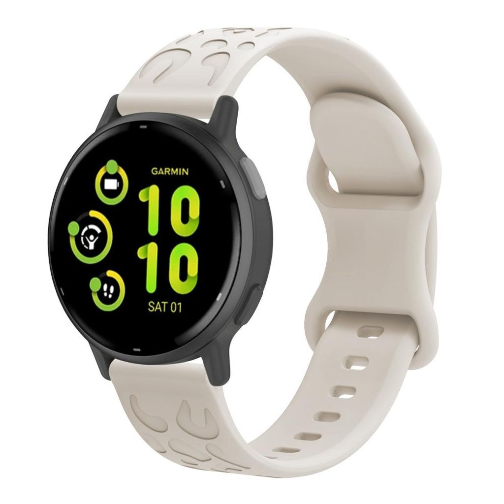 FFO2World 20-mm Silikonarmband mit Leopardenmuster – Für Samsung Galaxy Watch 7/6/5/4 & Garmin – Sternenlicht
