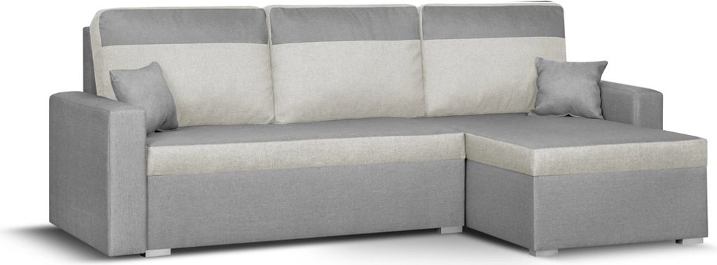 ASTO3 Ecksofa mit Schlaffunktion - Grau/Creme