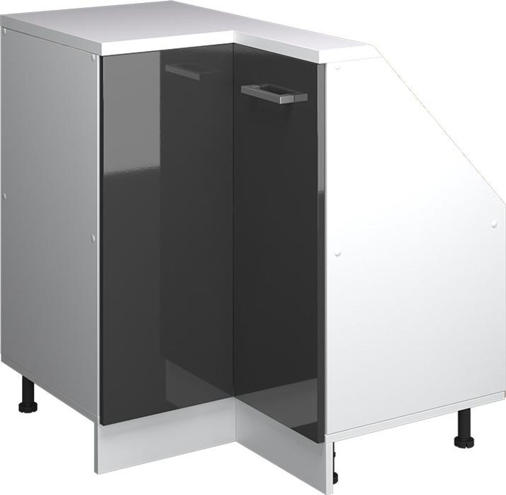 Dachschrägenschrank Eckschrank Vicco Rion Anthrazit Hochglanz 75.6 x 81.6 cm mit 1 Tür, Model 58628