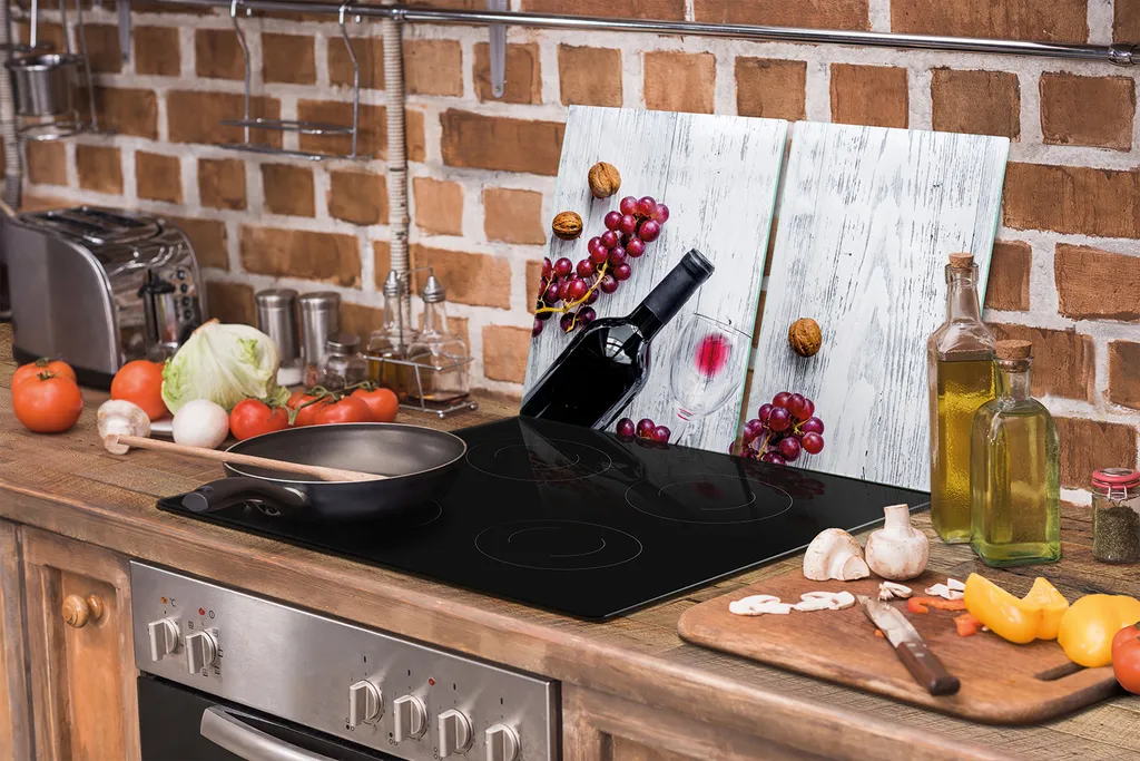 PIASTRE DI COPERTURA fornelli piano in ceramica paraspruzzi vetro universale 90x52 cocktail