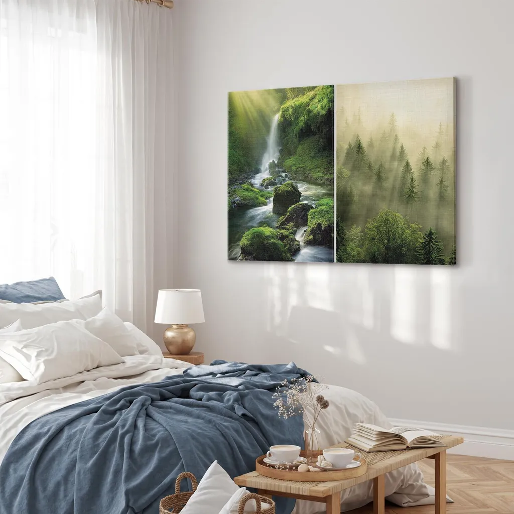 Quadri Foresta Verde Handart 120x90cm | Arte Murale XXL murando - 4