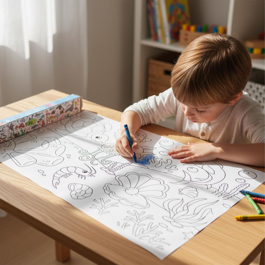 Komencu Maltischdecke Komencu Abwaschbare Ausmaltischdecke Für Kinder – Mit Waschbaren Filzstiften – Kreative Malunterlage Für Geburtstage