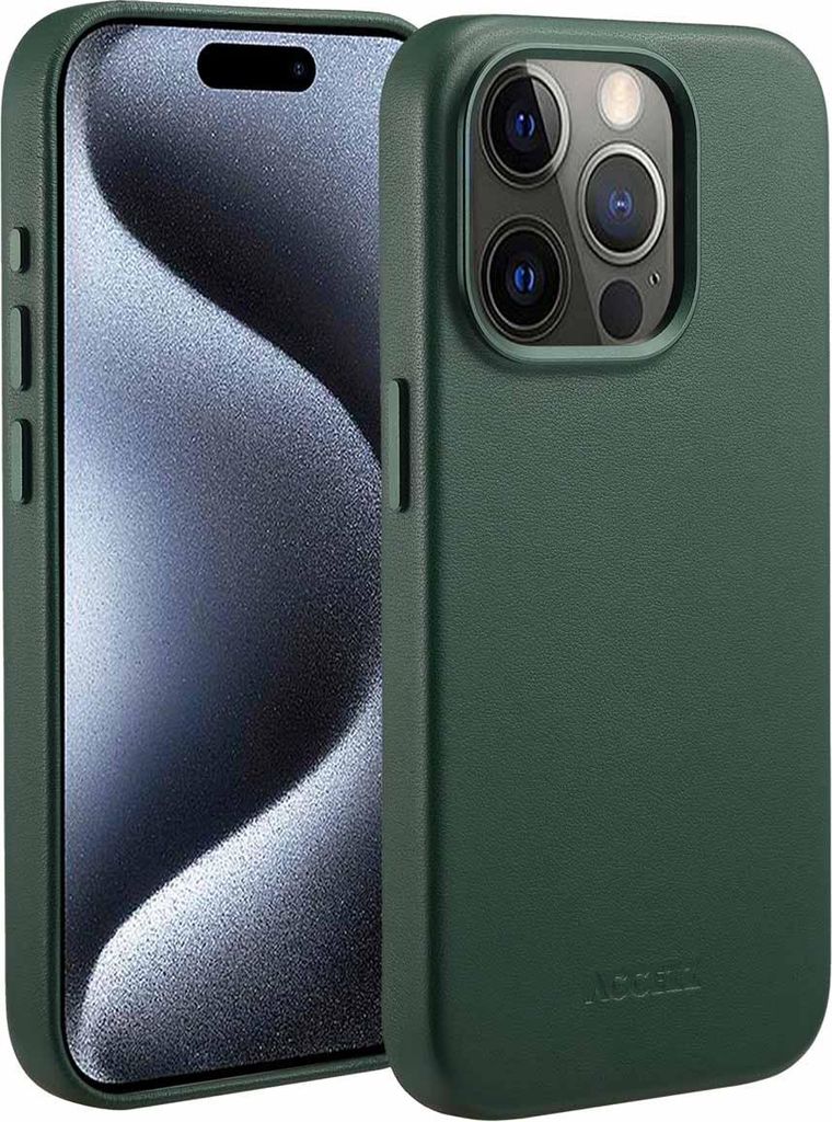 Accezz MagSafe Leather Backcover voor de Apple iPhone 15 Zdjęcie produktu 