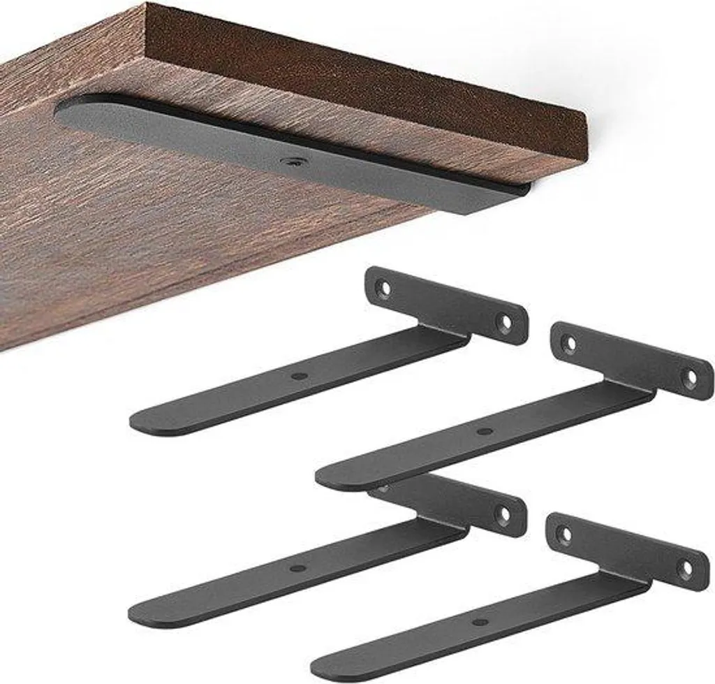 Supports étagères fer robustes 155 cm - Lot de 4 contre l'affaissement