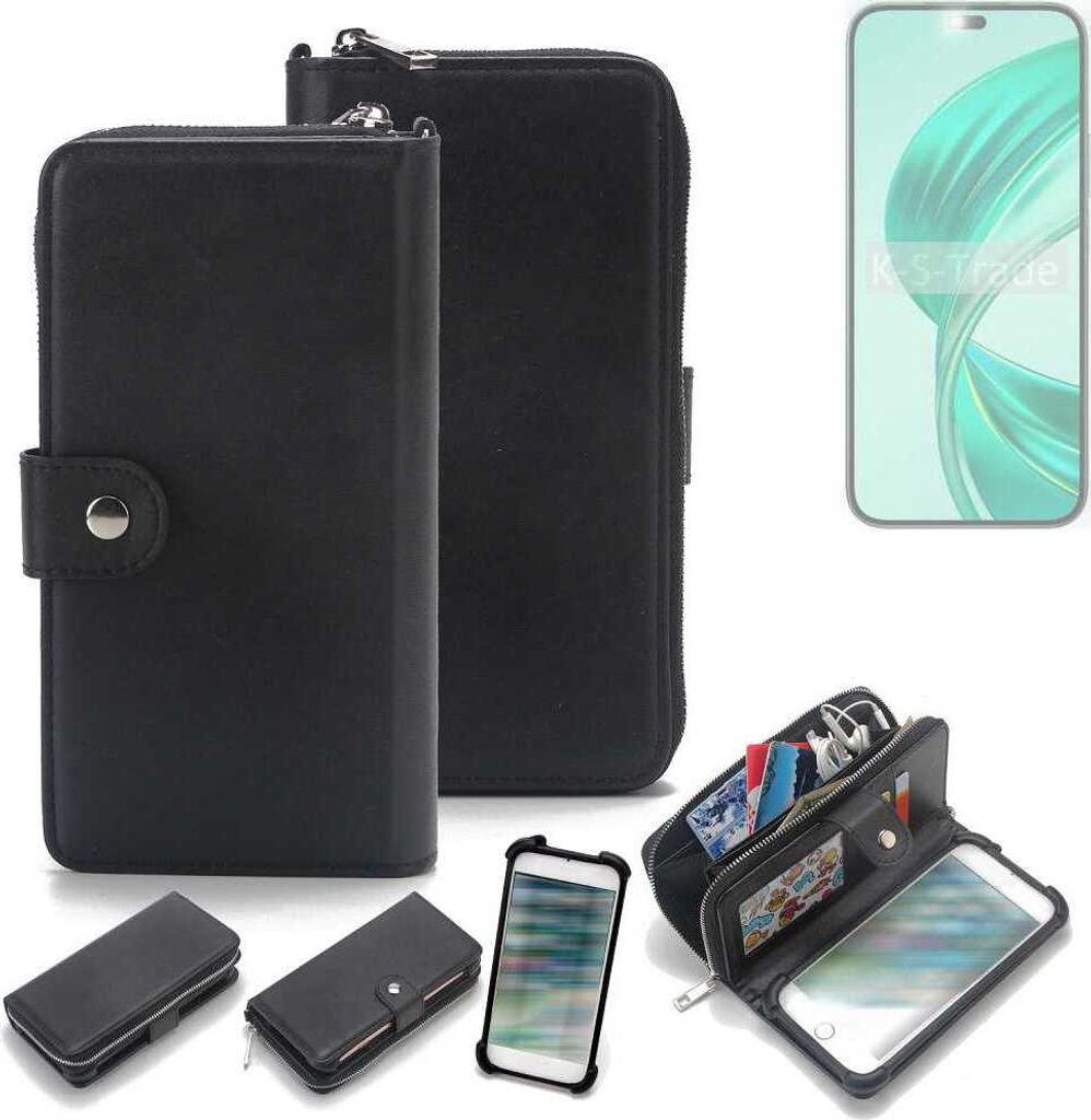 K-S-Trade 2in1 Handyhülle Schutzhülle kompatibel mit Honor X8b & Portemonnee Cover Handy Hülle Case Etui Geldbörse Wallet Bookstyle Hülle