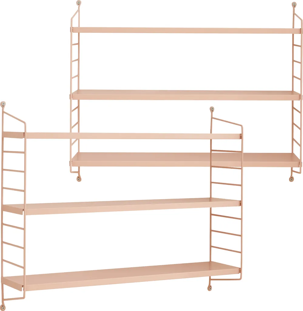 Scaffale Pensile Strängnäs Acciaio Beige Set 2 Mensole 50x60x15cm