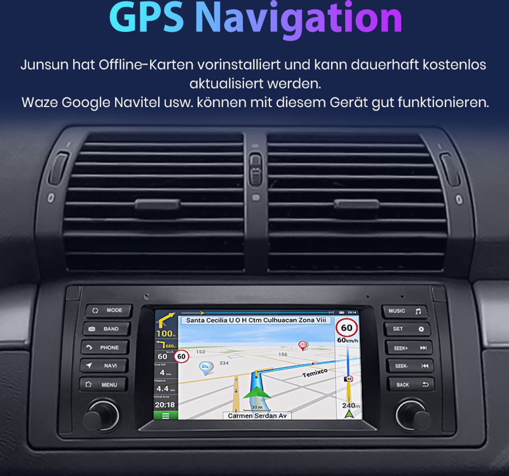 7 "Android12 Autorádio pre BMW E39 radu 5 carplay GPS Navi Obrázok produktu 5