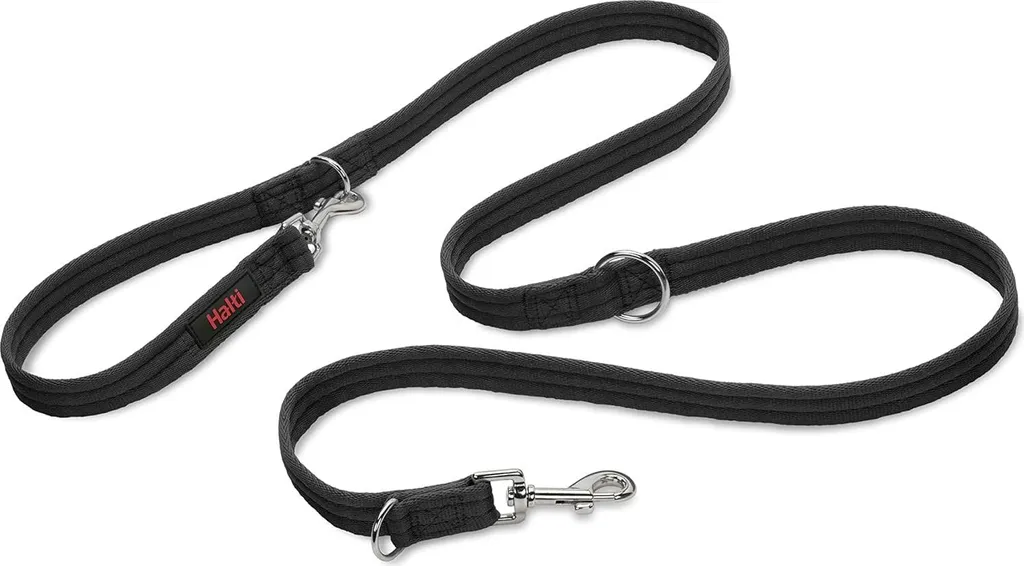 Laisse double attache anti-traction pour chien difficile Noir L