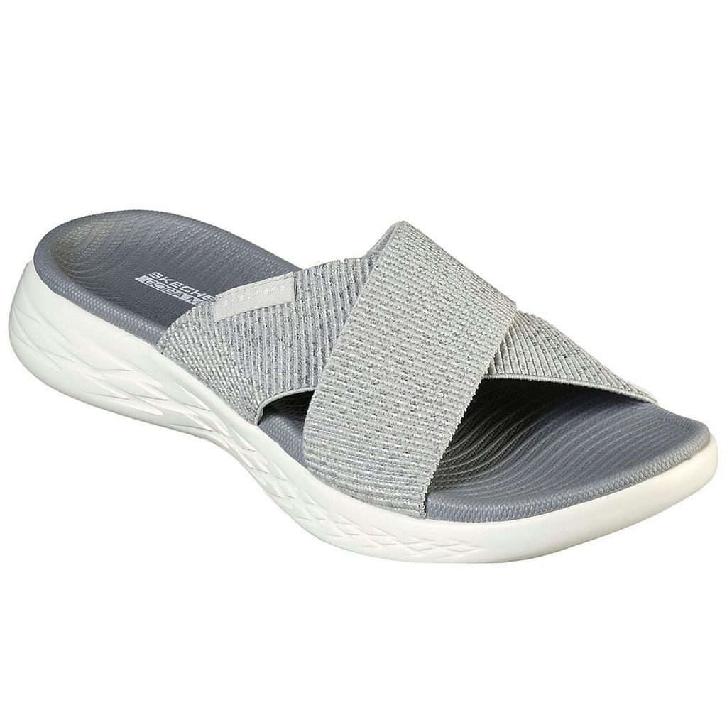 Skechers O-T-G Womens Sandals ON-THE-GO 600 GLISTENING Sandalen/Outdoor-Sandalen Women Silber, Schuhgröße:37 EU