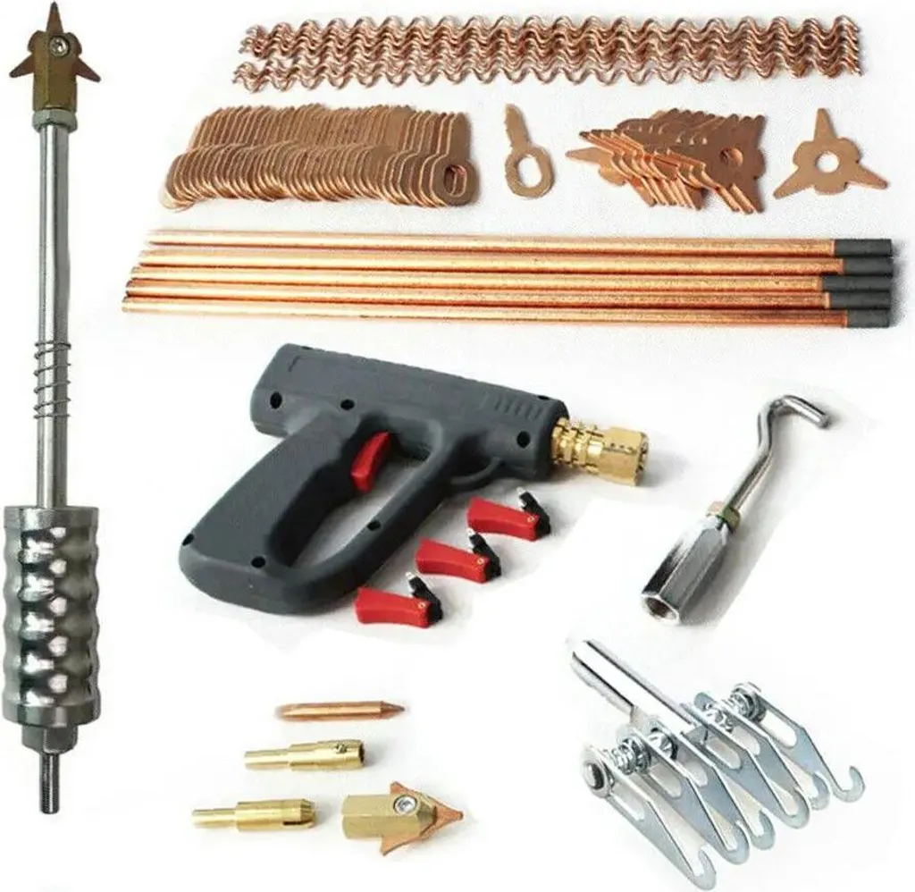 Kit débosselage carrosserie 86 pièces avec marteau à inertie M16