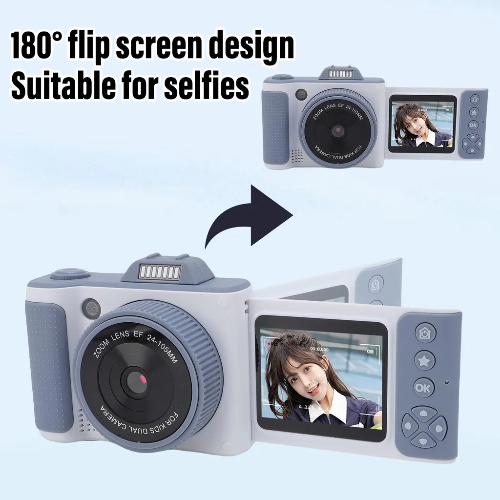 Fotocamera digitale 66MP 2,5K 16x zoom 2,4 pollici LED fill light 180° flip screen video selfie Scheda di memoria da 32G - 5