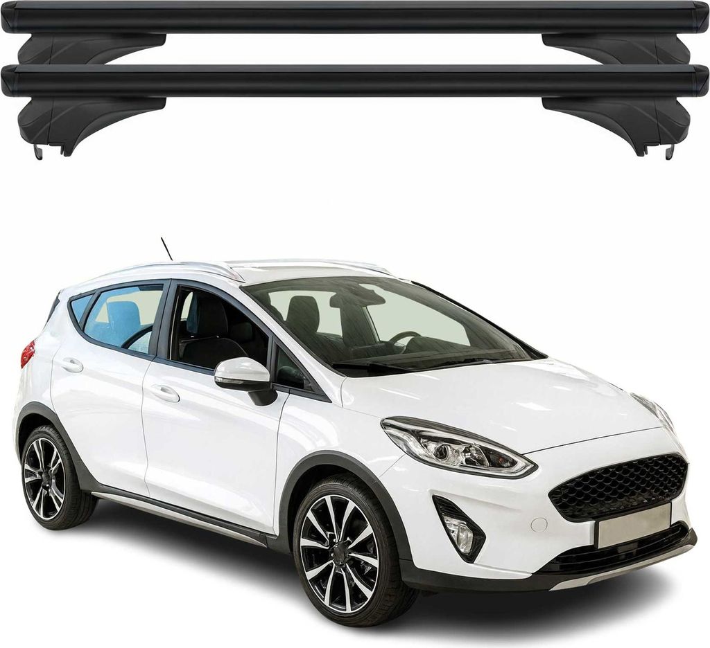 Menabo Dachträger für Ford Fiesta VII Kombi 2018-2023 Aluminium Schwarz 2 tlg
