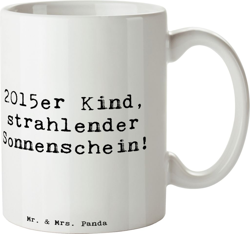 Mr. & Mrs. Panda Teetasse Spruch 2015 Geburtstag Sonnenschein - Weiß - Geschenk, Kaffeetasse, Tasse, Geburtstagskind, Keramiktasse, Glückwunsch, ...