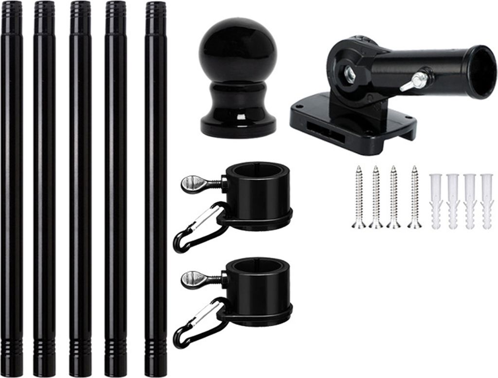 Fahnenmast-Set für das Haus, verdickter Edelstahl-Fahnenmast für die Außenwand der Veranda für 3x5-Zoll-Flagge, drehbarer, verstellbarer Halter...