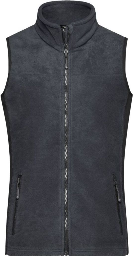 Strapazierfähige Fleece Weste im Materialmix carbon/black, Gr. XS