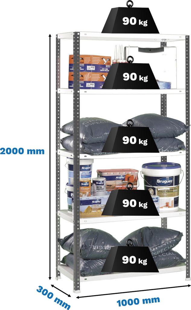 Metallregal COMFORT SUPERPLUS 5/300 ANTRACITE/BRANCO