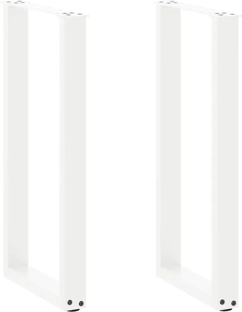 Gambe per Tavolo Consolle a U Bianco 28x72 Acciaio Set 2 Pezzi DIY