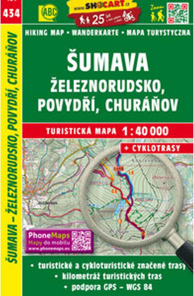 Wanderkarte Tschechien Sumava - Zeleznorudsko, Povydri, Churanov 1 : 40 000