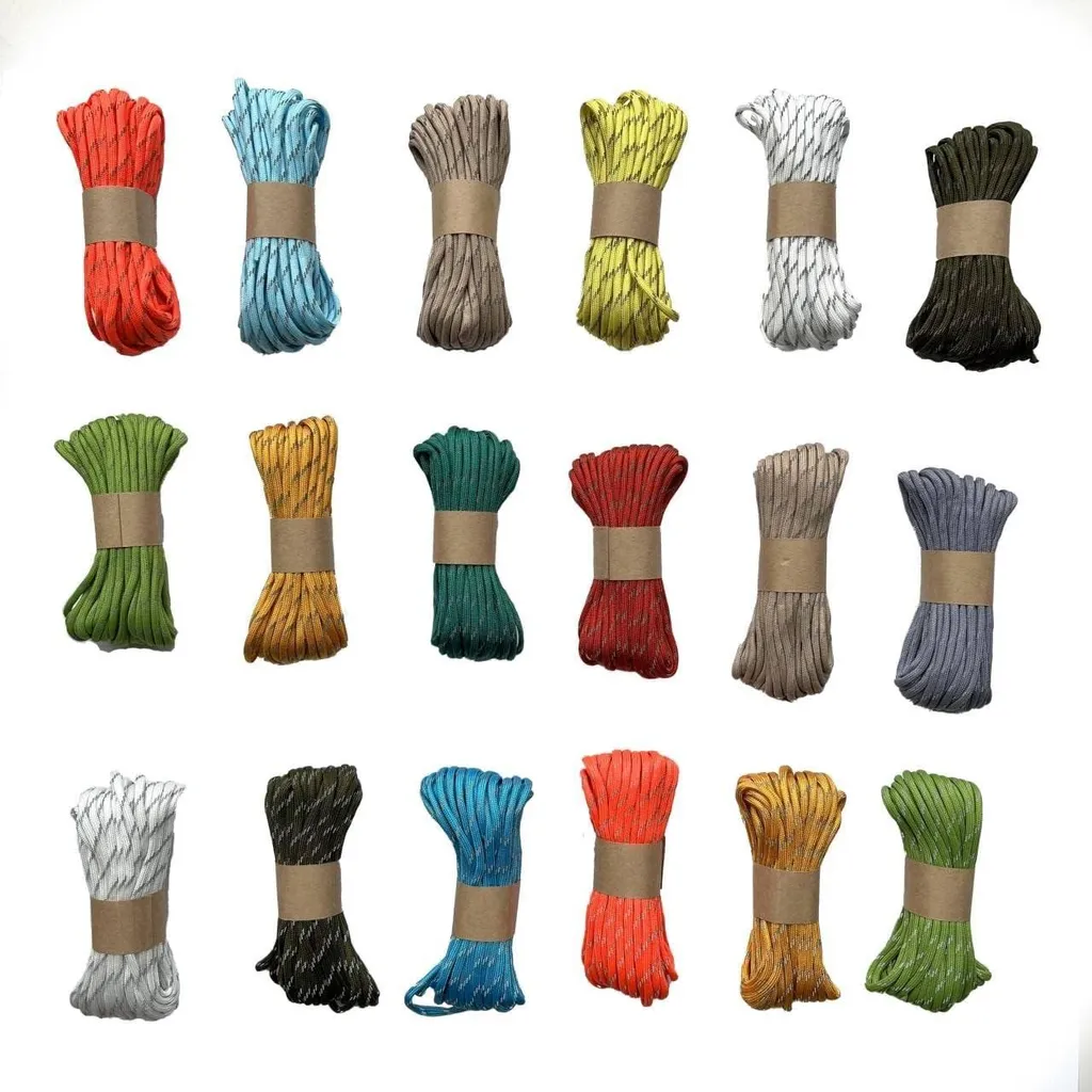 Corde de Survie Paracorde 550 Réfléchissante 15m - Nylon Multibrins