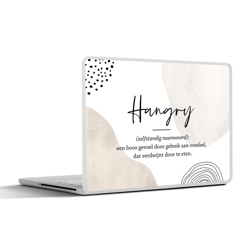 MuchoWow Laptop Aufkleber Sticker Cover Hungrig - Sprichwörter - Definition von hungrig - Wörterbuch - Zitate 40x30 cm - Laptop Dekoration - Se...