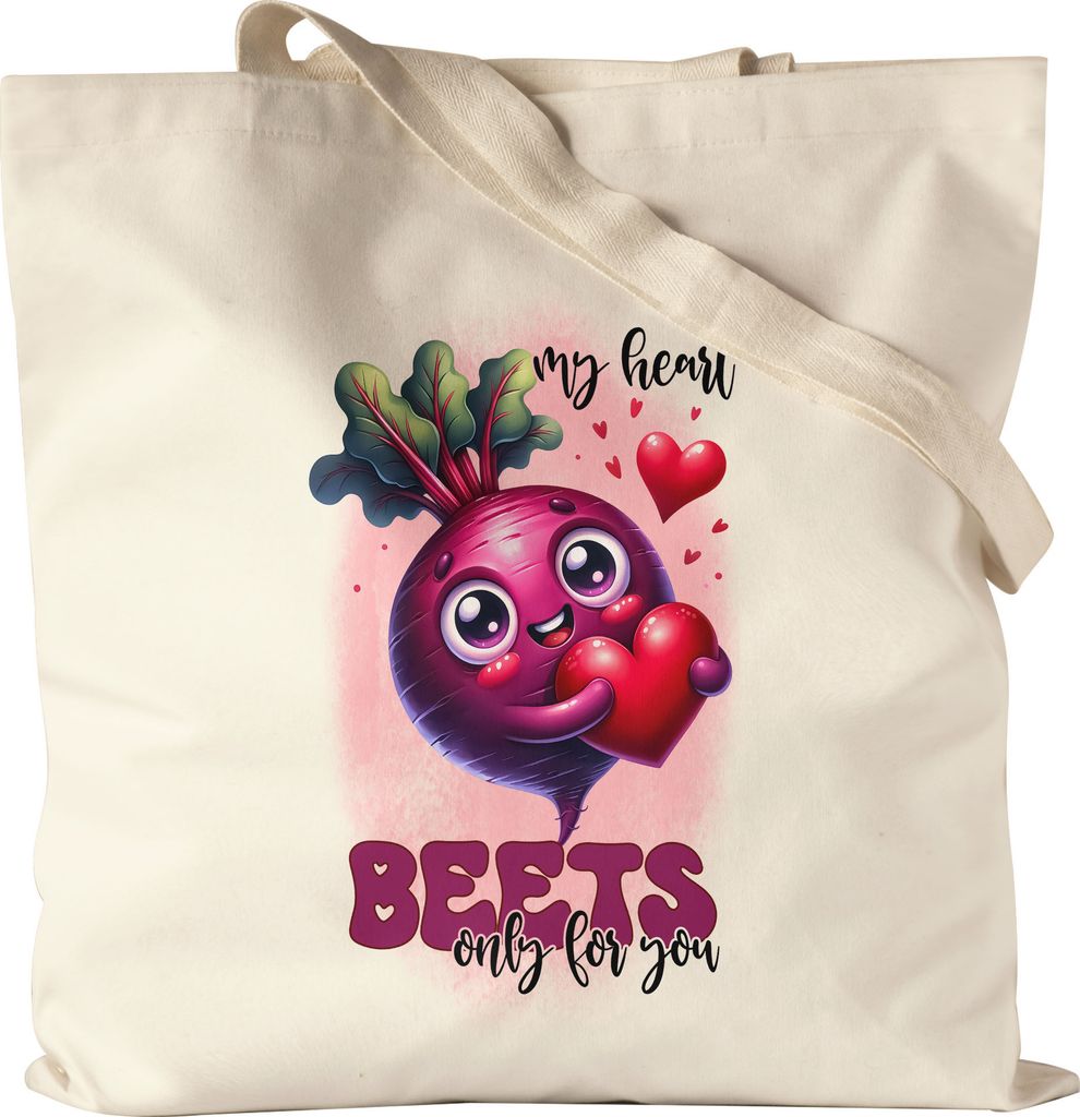My Heart Beets Only for You Süßer Jutebeutel für Rote-Bete Fans Romantisches Geschenk Valentinstag