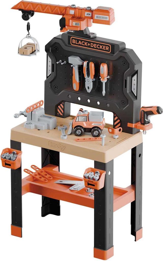 Smoby Black+Decker Werkbank Mit Kran Produktbild 