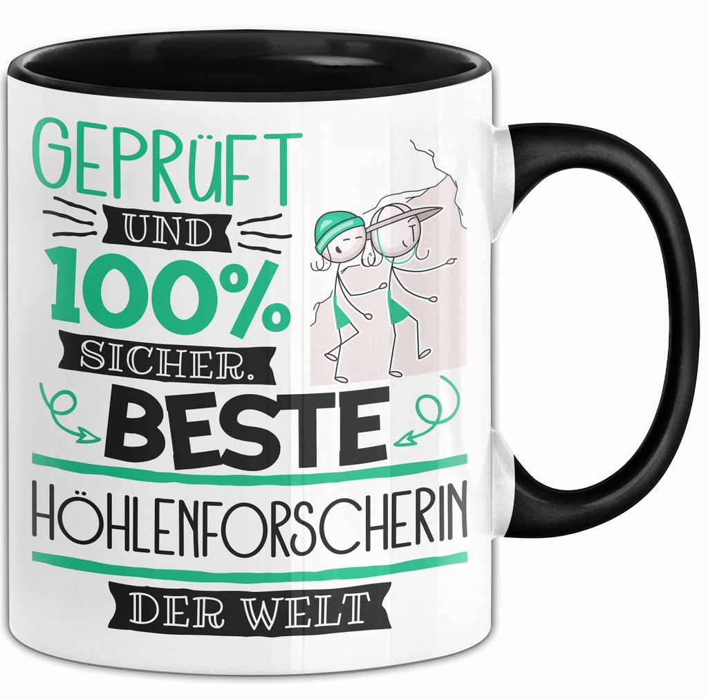 Beste Höhlenforscherin Der Welt Tasse Geschenk für Eine Höhlenforscherin Und Sicher Geschenkidee Geburtstag Weihnachten (Schwarz)