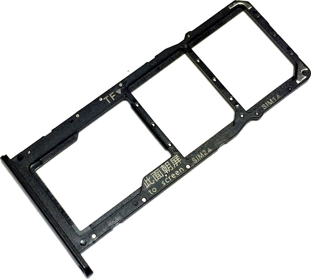 Dual SIM Kartenhalter und Micro-SD Card Fach für Huawei Y6p, Original Ersatzteil, Mitternachtsschwarz