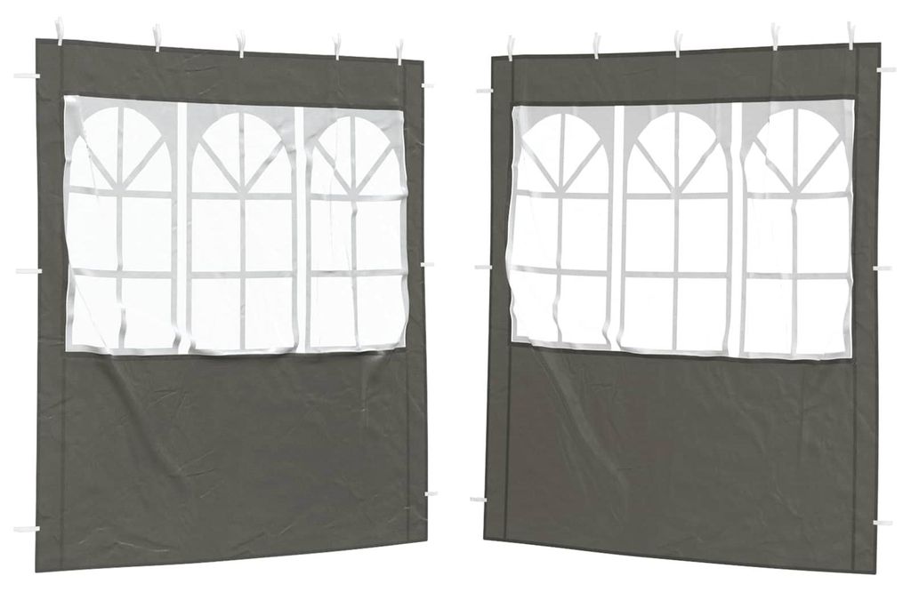 Party Zelt Seitenteil 2 pcs 200 x 195 cm Anthrazit PE und Stahl