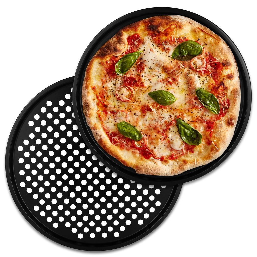 10 x Pizzablech Pizzabackform Rundblech Pizzabackblech Antihaft Backblech Pizza 