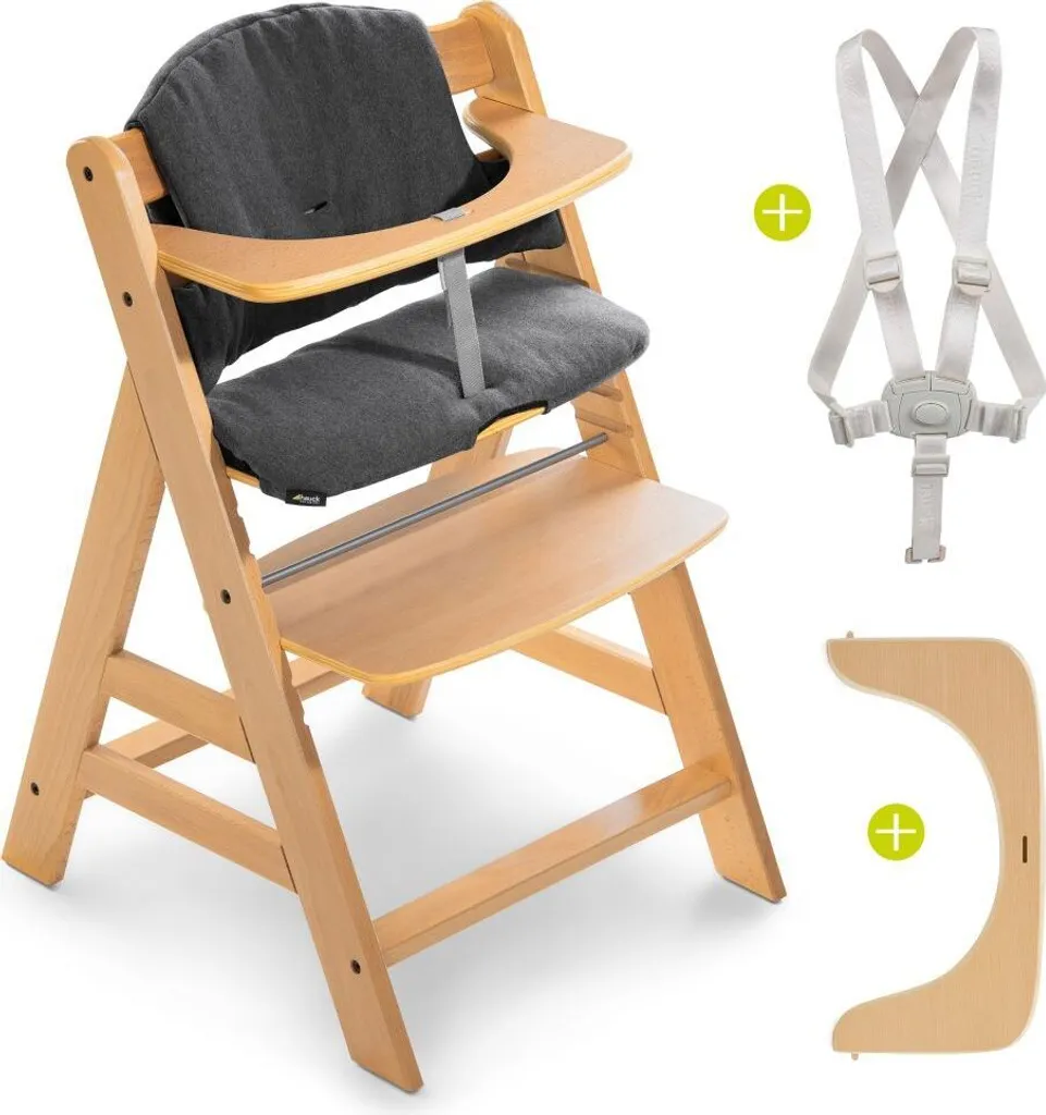 Hauck Alpha Plus Nature Chaise Haute Évolutive en Bois - Kit Économique