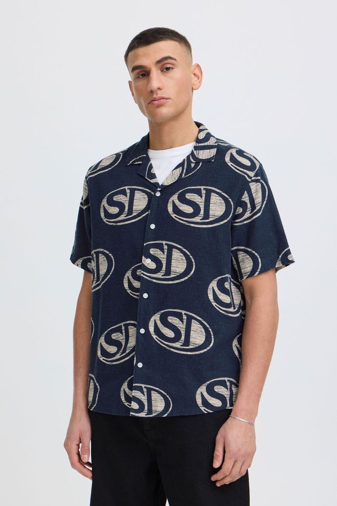 !Solid SDUte Herren Leinenhemd Hemd Kurzarmhemd Leinenmix Casual Fit