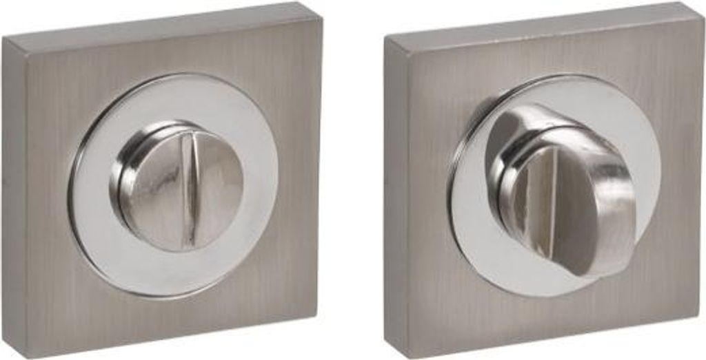 Quadratische WC-Scheibe, Nickel satiniert/Chrom, für Rubus 3 Türdrücker