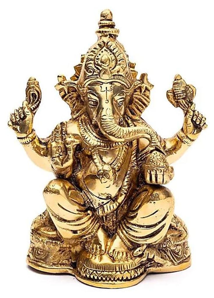 Sitzender Ganesha aus Messing – 1460 g; 16 cm Produktbild 