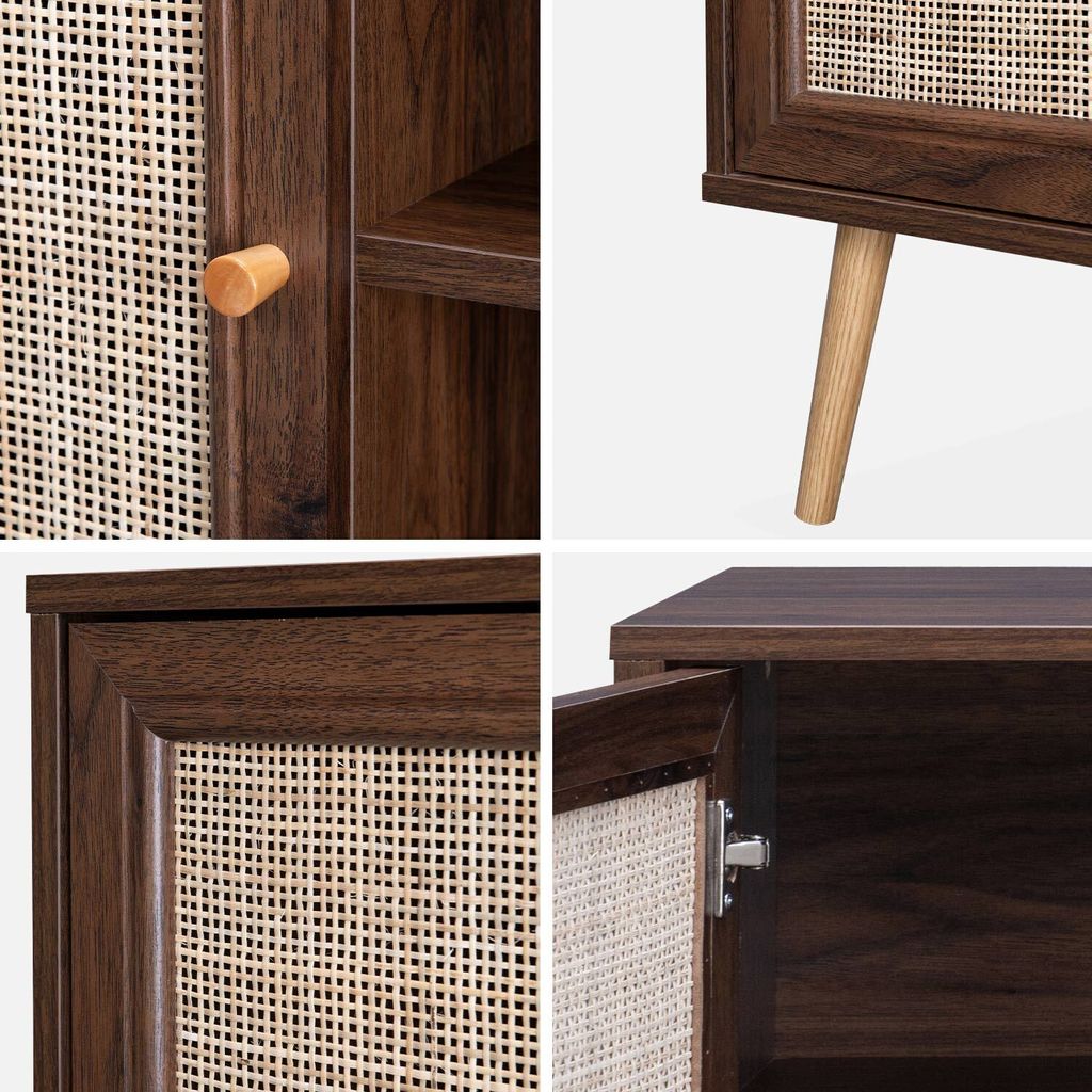 sweeek - TV-Möbel mit Rattangeflecht 120 x 39 x 56,5 cm - Produktbild 6