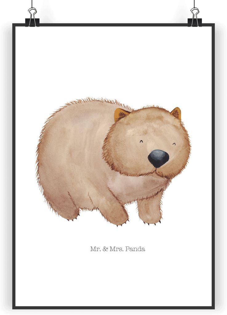 Mr. & Mrs. Panda Bild Wombat DIN A5 - Weiß - Geschenk, Spruch, drucke, Wanddekoration, Deko, Lustige Sprüche, Plakat, Kunstdruck, Das Leben Ist s...