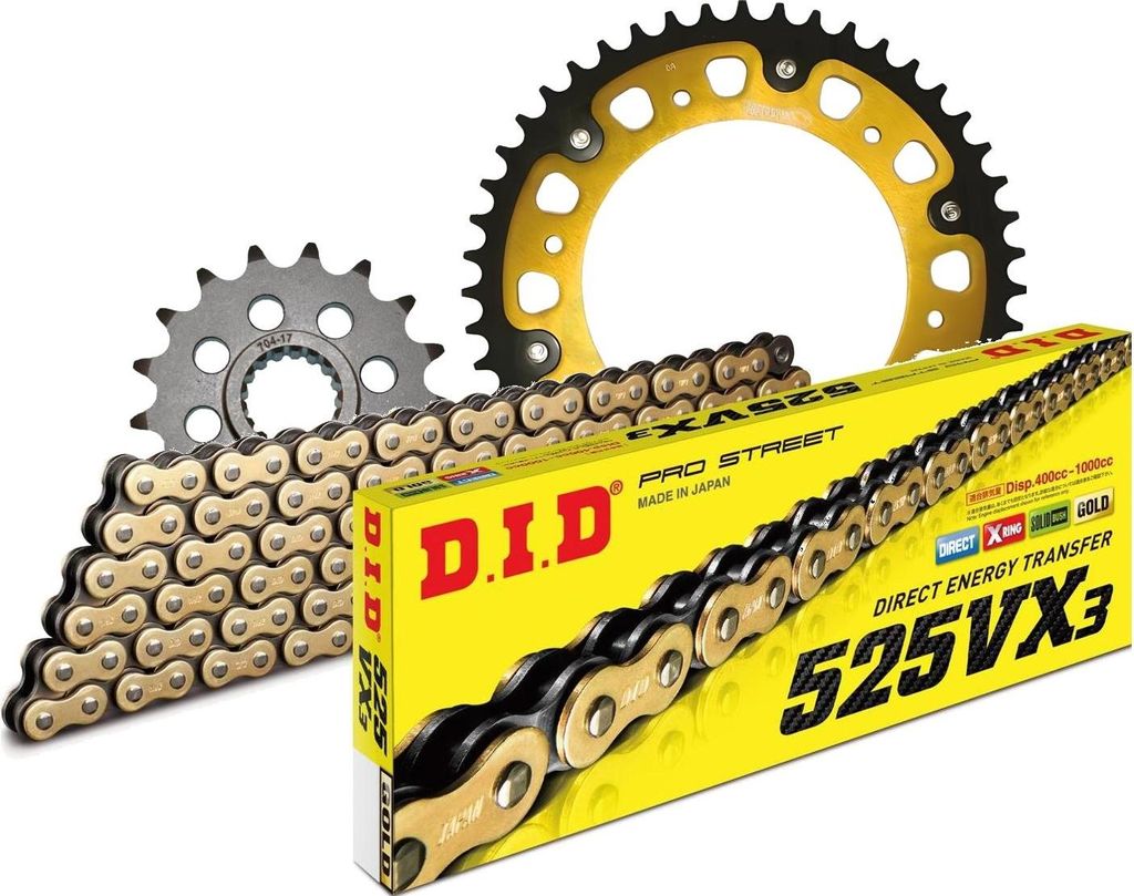 Kettensatz DID Stealth 525VX3 / 116 Clipschloss gold