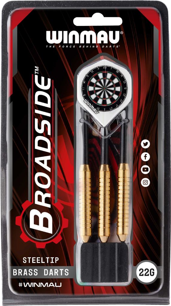 Winmau Broadside, freccette in ottone con punta in acciaio Immagine del prodotto 