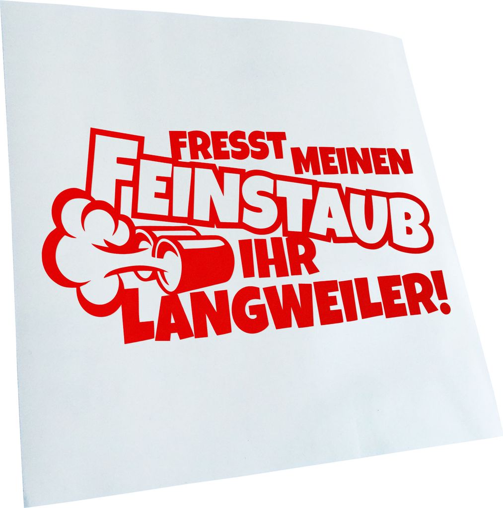 Kiwistar - Autoaufkleber - Fresst mein Feinstaub M2 - Rot - 60x30cm - Aufkleber für Auto, Laptop, Fahrrad, LKW, Motorrad mehrfarbig JDM Decal Racing