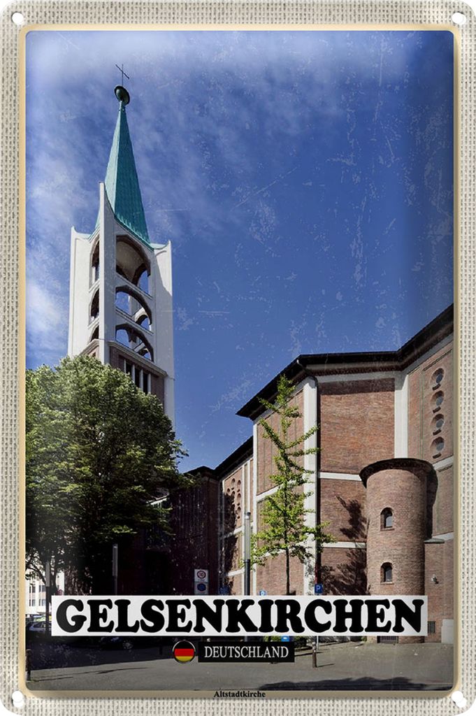 Blechschild Städte Gelsenkirchen Alstadtkirche 40x30cm