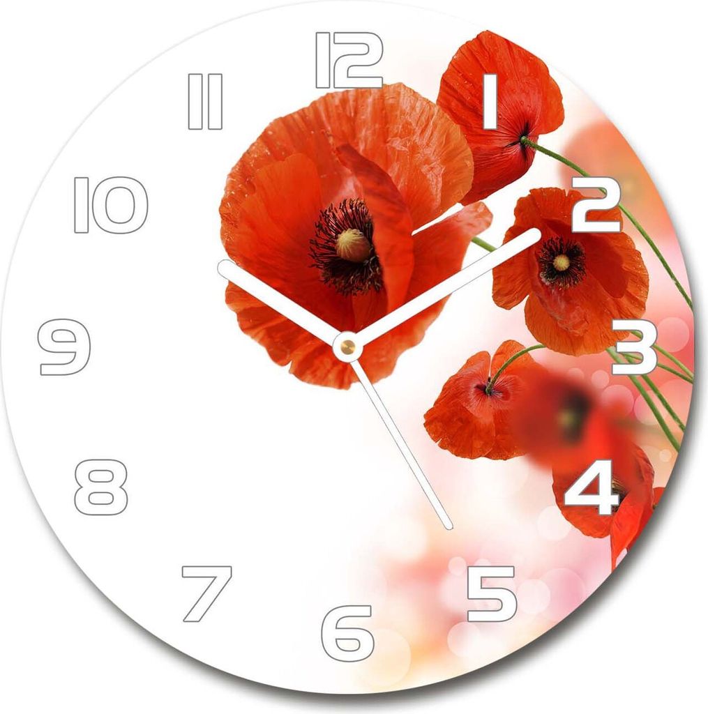 Wanduhr aus Glas 30fi Glasbild Glasuhr Gehärtetes Glas - weisse-zeiger - Maki
