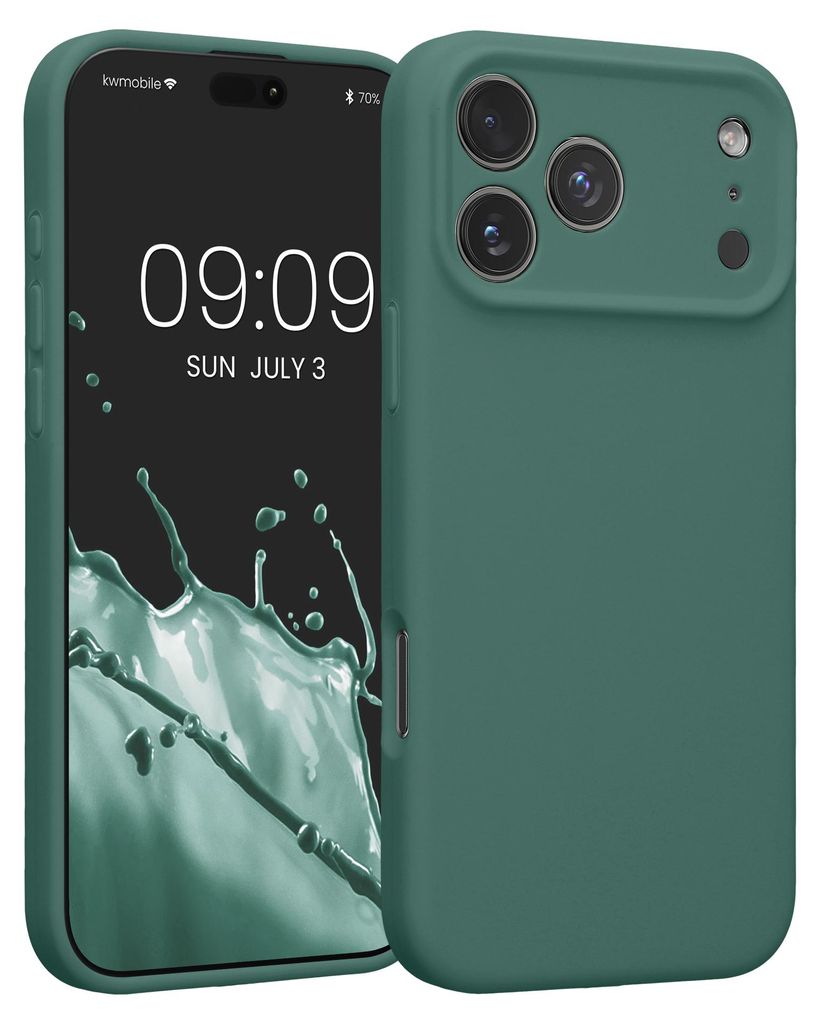 kwmobile Hülle kompatibel mit Apple iPhone 17 Pro Max - Hülle Silikon gummiert - Handyhülle - Handy Case in Tannengrün