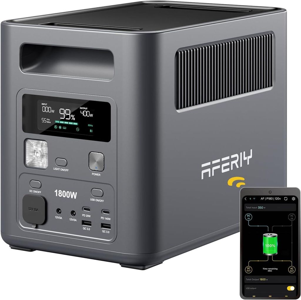 AFERIY 1800W Tragbare Powerstation 1024Wh LiFePO4 – 1 Std. Produktbild 