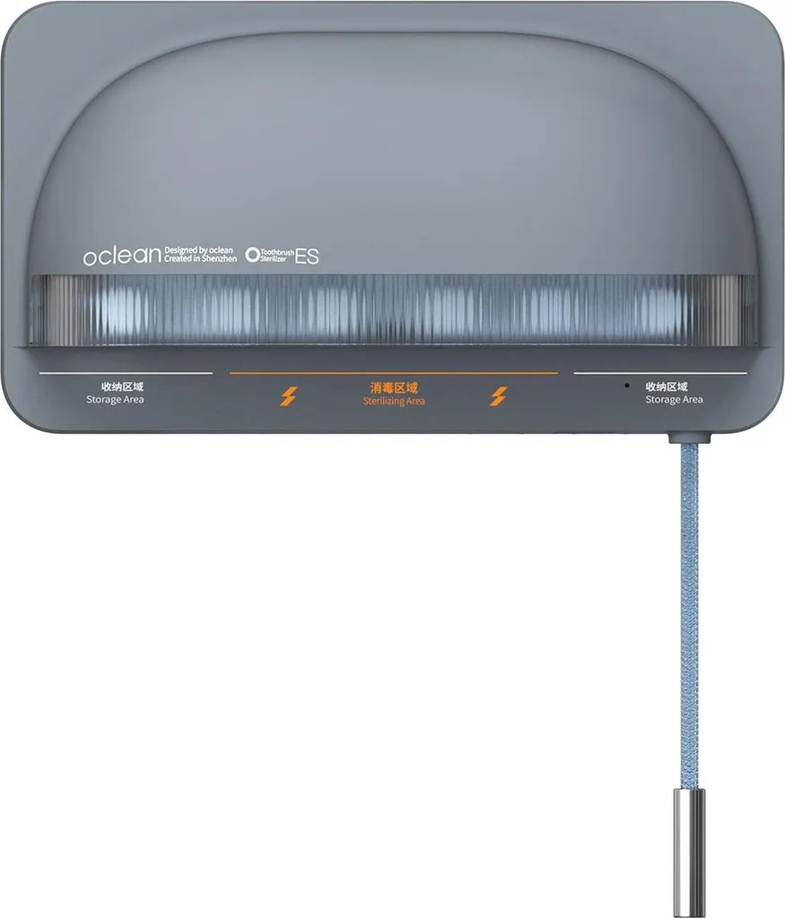 Désinfectant UV pour Brosse à Dents Oclean S1 Gris Mural sans Perçage