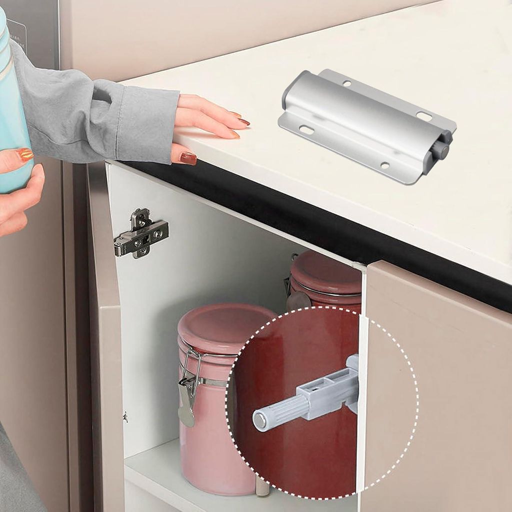 Druckdeuropener - Aluminium - 6 Stück - Schranktür und Balkontür