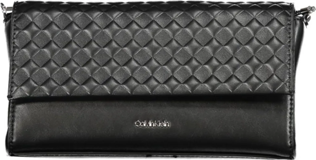 Sac Calvin Klein K60K611668 noir en cuir grainé avec logo argenté